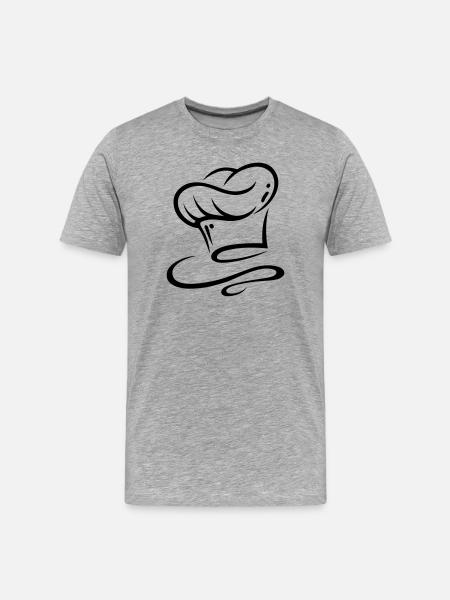 Chef hat, i love cooking. - Men's Premium Organic T-Shirt - heather grey