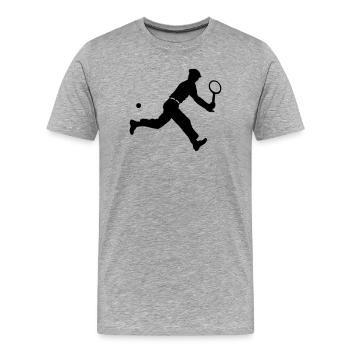 tennis retro - T-shirt bio Premium Homme - gris chiné - Devant - Damien (186cm)