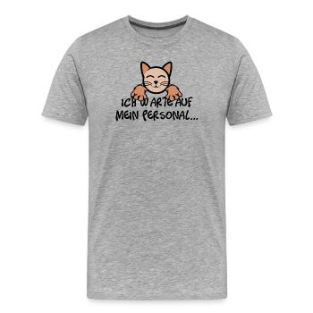 chats personnel - T-shirt bio Premium Homme - gris chiné - Devant - Damien (186cm)