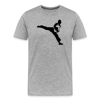 taekwondo - Men's Premium Organic T-Shirt - heather grey - Front - Damien (186cm)