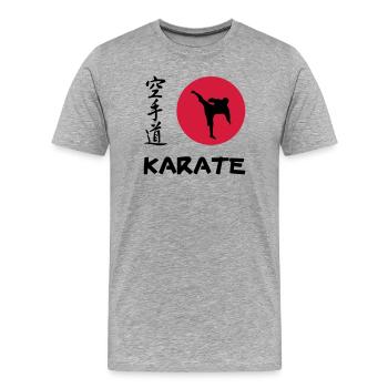 Karate - T-shirt bio Premium Homme - gris chiné - Devant - Damien (186cm)