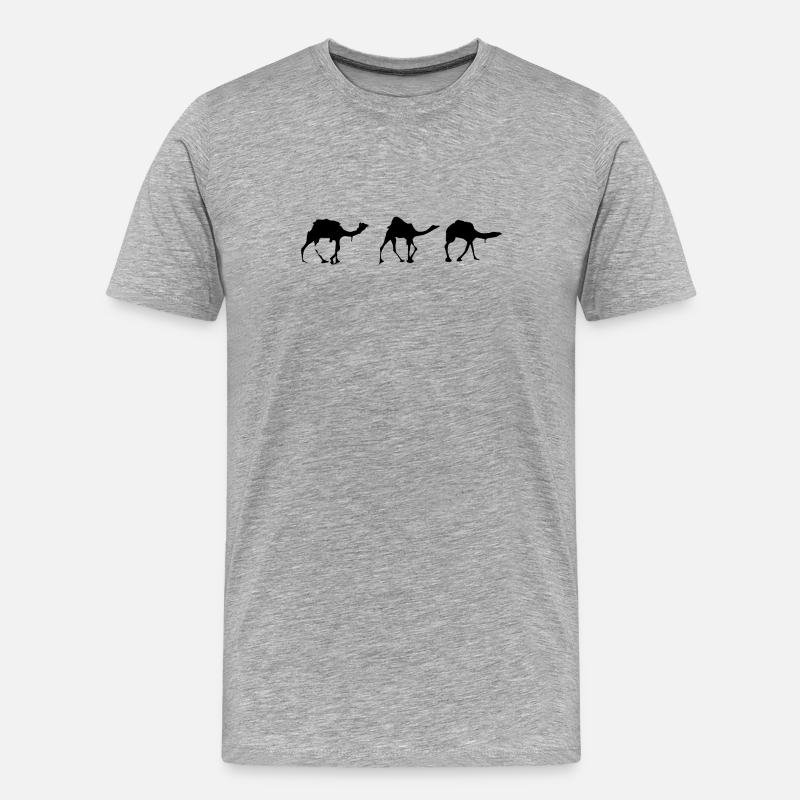 Kamele - Männer Premium Bio T-Shirt - Grau meliert