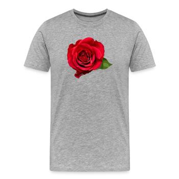 rose - Men's Premium Organic T-Shirt - heather grey - Front - Damien (186cm)