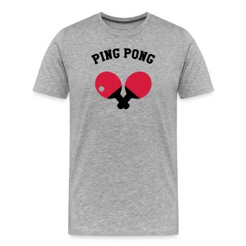 Ping Pong - Men's Premium Organic T-Shirt - heather grey - Front - Damien (186cm)