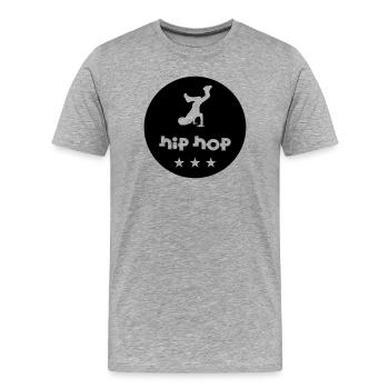 Hip Hop - T-shirt bio Premium Homme - gris chiné - Devant - Damien (186cm)