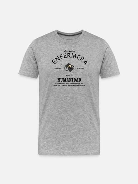 Fantastic nurse Spanish/german - Men's Premium Organic T-Shirt - heather grey