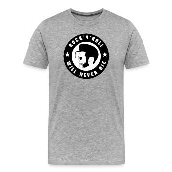 Rock and Roll und Rockabilly - Männer Premium Bio T-Shirt - Grau meliert - Vorne - Damien (186cm)