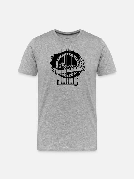 Schallloch einer Gitarre - Männer Premium Bio T-Shirt - Grau meliert