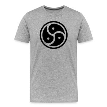 triskele - Männer Premium Bio T-Shirt - Grau meliert - Vorne - Damien (186cm)