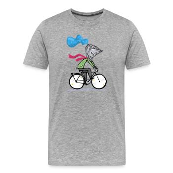 Radfahrer, Ritter der Landstarsse - Männer Premium Bio T-Shirt - Grau meliert - Vorne - Damien (186cm)