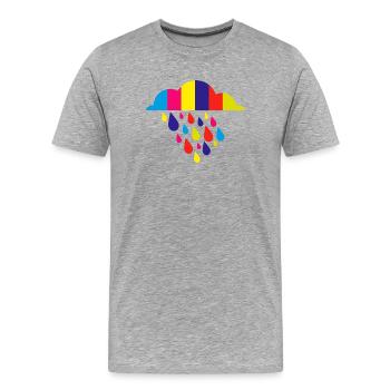 coloré pluie d'automne - T-shirt bio Premium Homme - gris chiné - Devant - Damien (186cm)