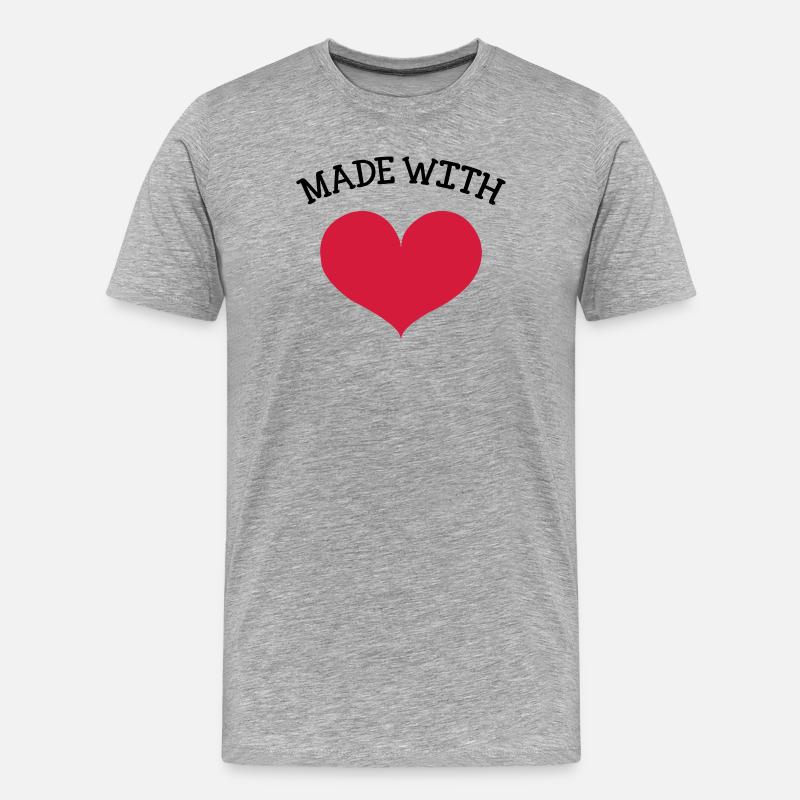 made with love - Männer Premium Bio T-Shirt - Grau meliert