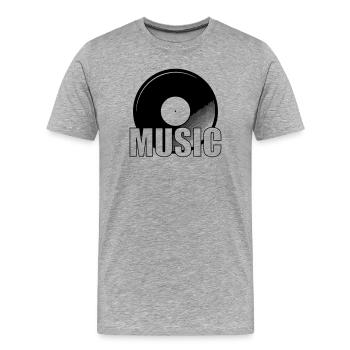 Music - T-shirt bio Premium Homme - gris chiné - Devant - Damien (186cm)