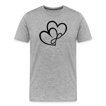 Two Hearts Infinite Love Infinite Love - Men's Premium Organic T-Shirt - heather grey - Front - Damien (186cm)