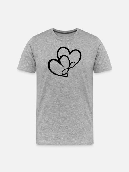 Two Hearts Infinite Love Infinite Love - Men's Premium Organic T-Shirt - heather grey