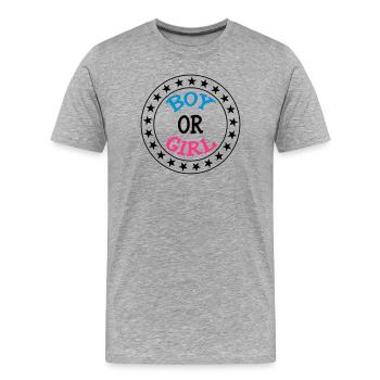 Boy or Girl - Men's Premium Organic T-Shirt - heather grey - Front - Damien (186cm)