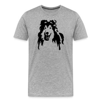 Collie - T-shirt bio Premium Homme - gris chiné - Devant - Damien (186cm)