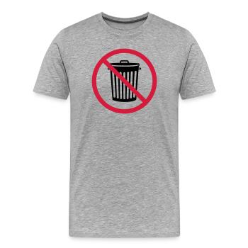 verboten schild zone keine tonne muelltonne muelle - Männer Premium Bio T-Shirt - Grau meliert - Vorne - Damien (186cm)