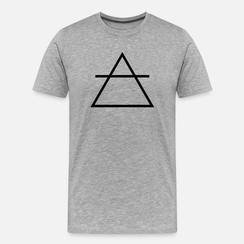 Alchimie-Symbol-Monochrom-Alchemie der Luft - Männer Premium Bio T-Shirt - Grau meliert