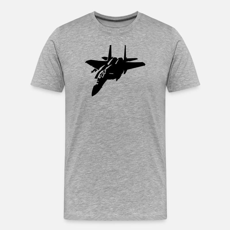 F-15 - Männer Premium Bio T-Shirt - Grau meliert