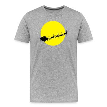 frohes_fest_weihnachtsmann - Männer Premium Bio T-Shirt - Grau meliert - Vorne - Damien (186cm)