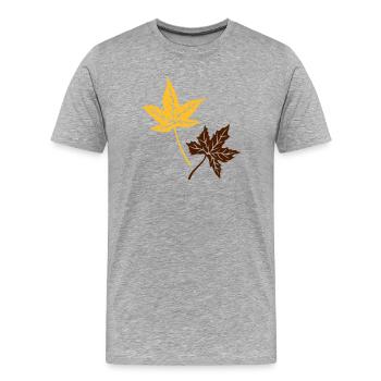 Ahorn, Herbst, Blätter, Ahornblätter - Männer Premium Bio T-Shirt - Grau meliert - Vorne - Damien (186cm)