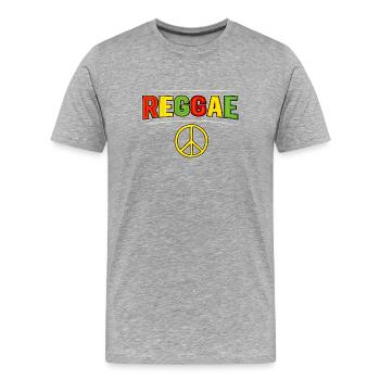 Reggae Peace Color Play Design - Men's Premium Organic T-Shirt - heather grey - Front - Damien (186cm)