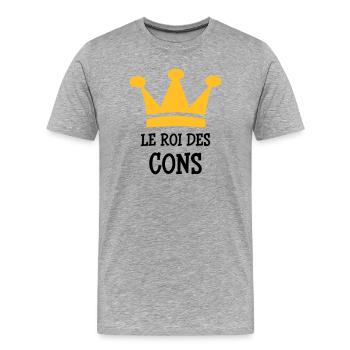 The King of Cons - Men's Premium Organic T-Shirt - heather grey - Front - Damien (186cm)