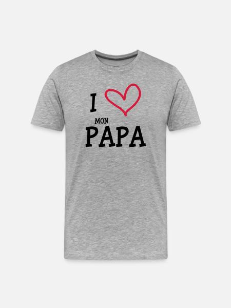 I Love My Dad - Men's Premium Organic T-Shirt - heather grey