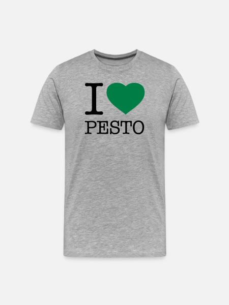 J’AIME LE PESTO Basilic - T-shirt bio Premium Homme - gris chiné