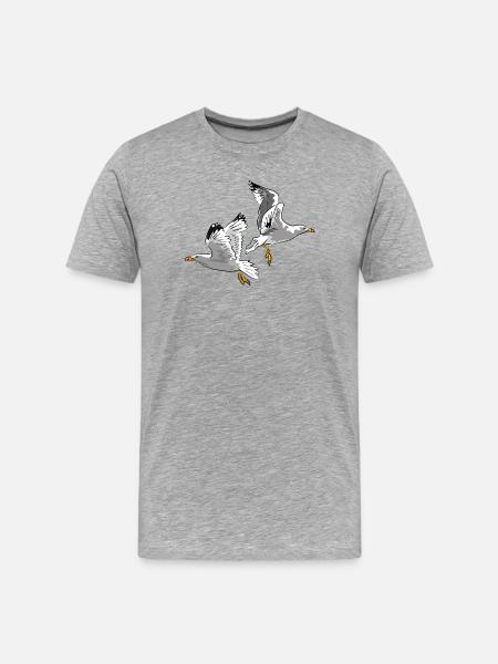 mouette - T-shirt bio Premium Homme - gris chiné