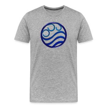 Wasser - Männer Premium Bio T-Shirt - Grau meliert - Vorne - Damien (186cm)