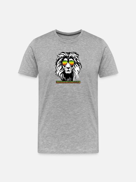 Lion Rainbow Sunglasses - Men's Premium Organic T-Shirt - heather grey