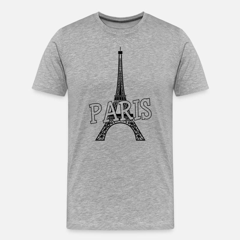 Paris - Männer Premium Bio T-Shirt - Grau meliert