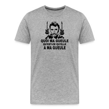 Schwarze E-Gitarren Ohrringe - Männer Premium Bio T-Shirt - Grau meliert - Vorne - Damien (186cm)