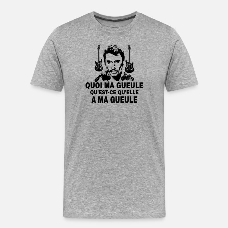 Schwarze E-Gitarren Ohrringe - Männer Premium Bio T-Shirt - Grau meliert