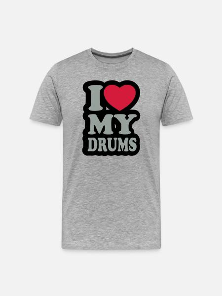 I love my drums - Men's Premium Organic T-Shirt - heather grey