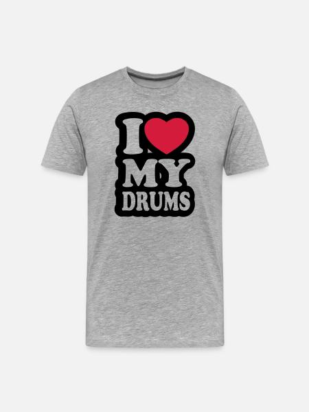 I love my drums - Men's Premium Organic T-Shirt - heather grey