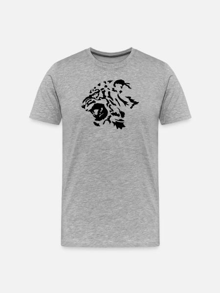 Tiger - Men's Premium Organic T-Shirt - heather grey