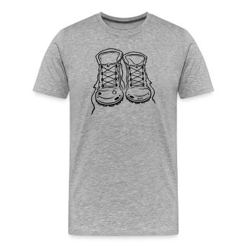 Bottes de randonnée - T-shirt bio Premium Homme - gris chiné - Devant - Damien (186cm)