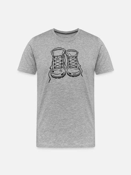Bottes de randonnée - T-shirt bio Premium Homme - gris chiné
