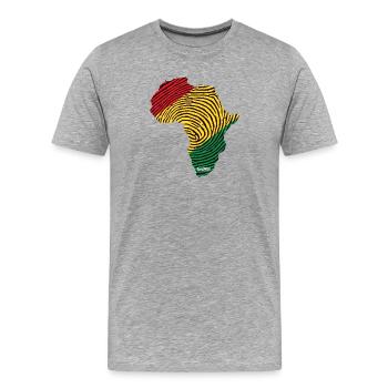 Afrika Fingerprint Muster Palette - Männer Premium Bio T-Shirt - Grau meliert - Vorne - Damien (186cm)