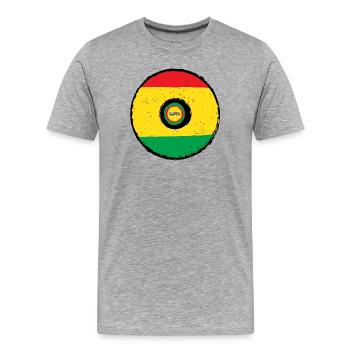 Disque Underground Soundsystem - T-shirt bio Premium Homme - gris chiné - Devant - Damien (186cm)
