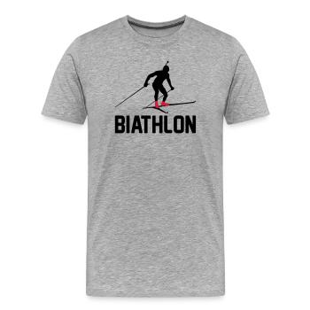 Biathlon - Men's Premium Organic T-Shirt - heather grey - Front - Damien (186cm)