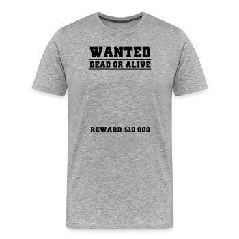 wanted selber gestalten - Männer Premium Bio T-Shirt - Grau meliert - Vorne - Damien (186cm)