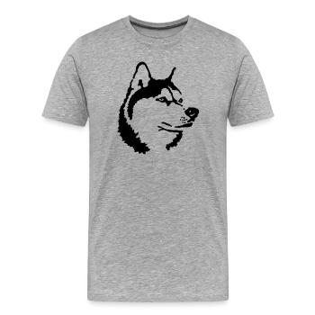 Husky - T-shirt bio Premium Homme - gris chiné - Devant - Damien (186cm)