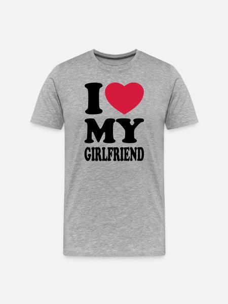 I love my girlfriend - Men's Premium Organic T-Shirt - heather grey