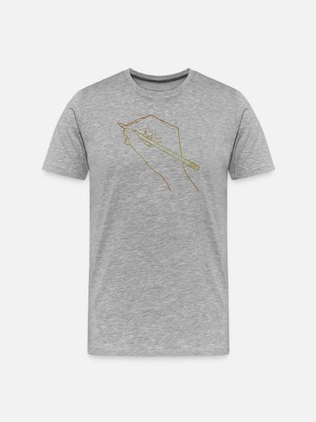 Sketched hand holding a pencil - Men's Premium Organic T-Shirt - heather grey