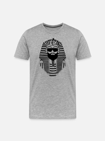 Pharaoh with sunglasses - Egypt Sphinx - Men's Premium Organic T-Shirt - heather grey