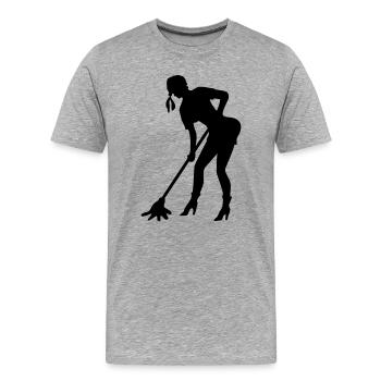 woman - Men's Premium Organic T-Shirt - heather grey - Front - Damien (186cm)